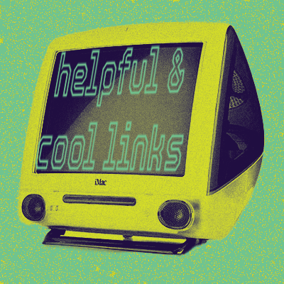 a computer with text stating cool and helpful links